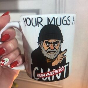 White Mug with Humorous Graphic